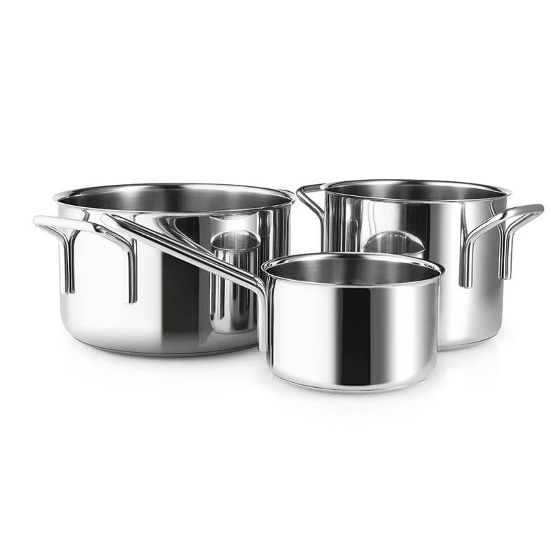 Eva Trio - Topfset 3-teilig Edelstahl (Kochtopf 1,1 l, Topf 2,2 l, Topf 3,6 l)