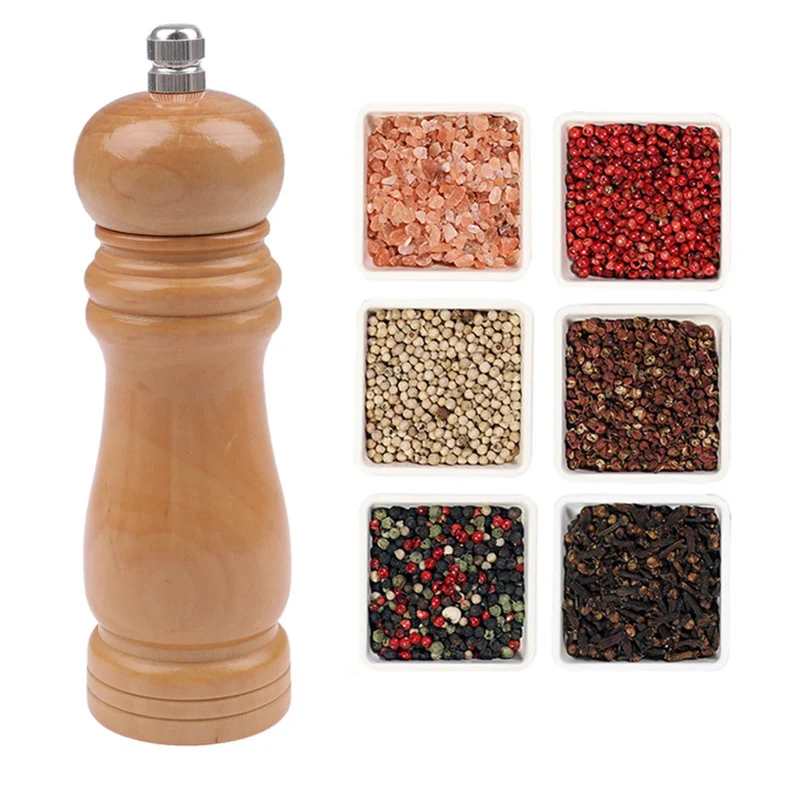 Wooden Pepper Mill Grinder 6"