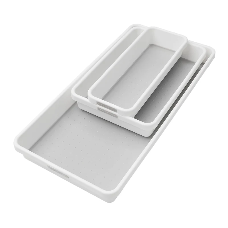 madesmart Tablett, 3er-Set, weiss, Premiumweiss, Premiumweiss