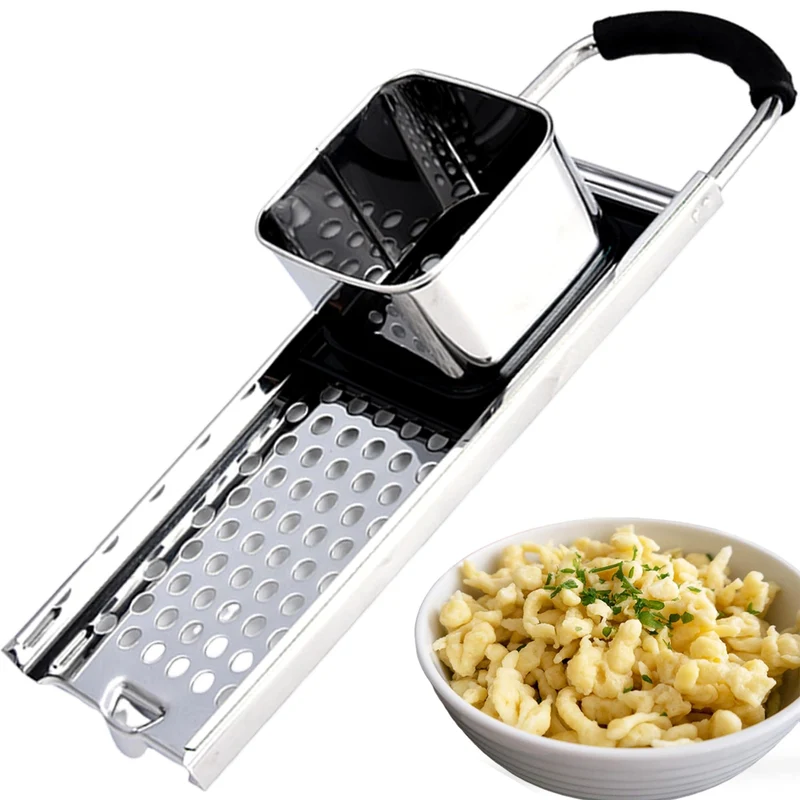 Spätzlehobel Mit Teigschlitten, Reibe, Presse Und Sieb - Edelstahl Spätzlereibe - Masse 32.5 x 11 x