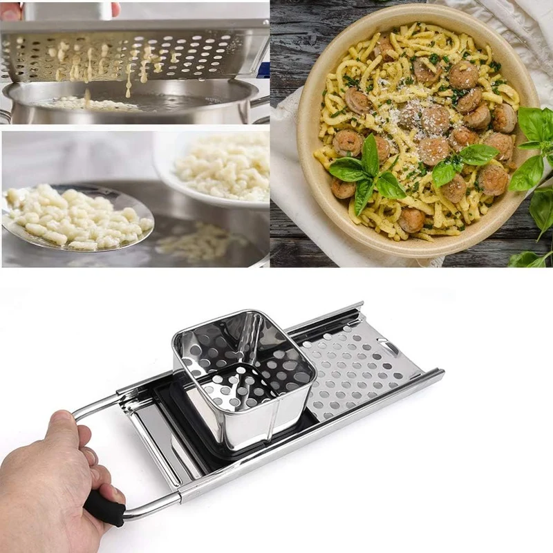 Spätzlehobel Mit Teigschlitten, Reibe, Presse Und Sieb - Edelstahl Spätzlereibe - Masse 32.5 x 11 x