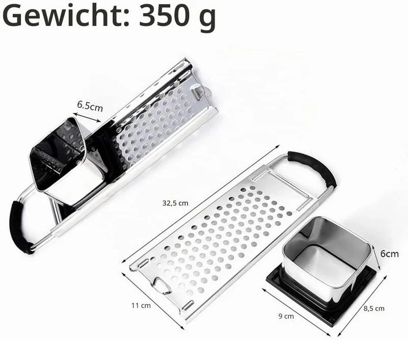 Spätzlehobel Mit Teigschlitten, Reibe, Presse Und Sieb - Edelstahl Spätzlereibe - Masse 32.5 x 11 x