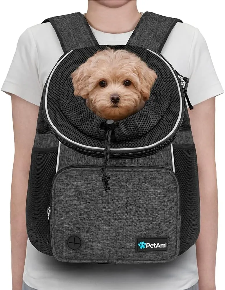 PetAmi Hundetragerucksack, verstellbar, für Hunde und Katzen, belüftete Hundetrage für Wandern, Camp