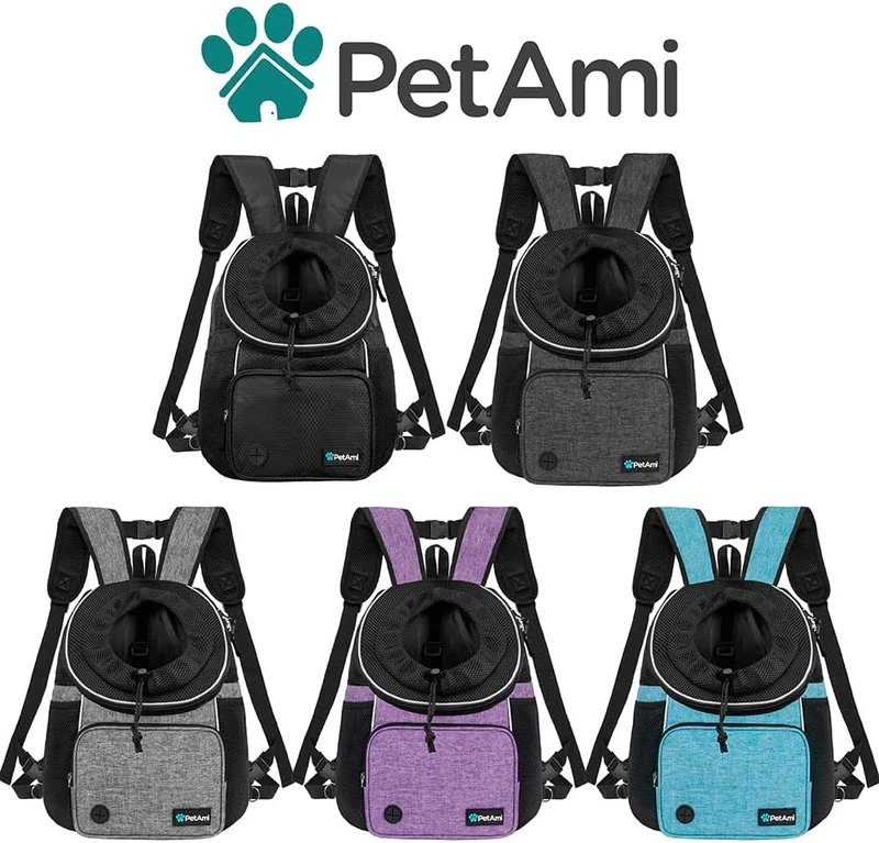PetAmi Hundetragerucksack, verstellbar, für Hunde und Katzen, belüftete Hundetrage für Wandern, Camp