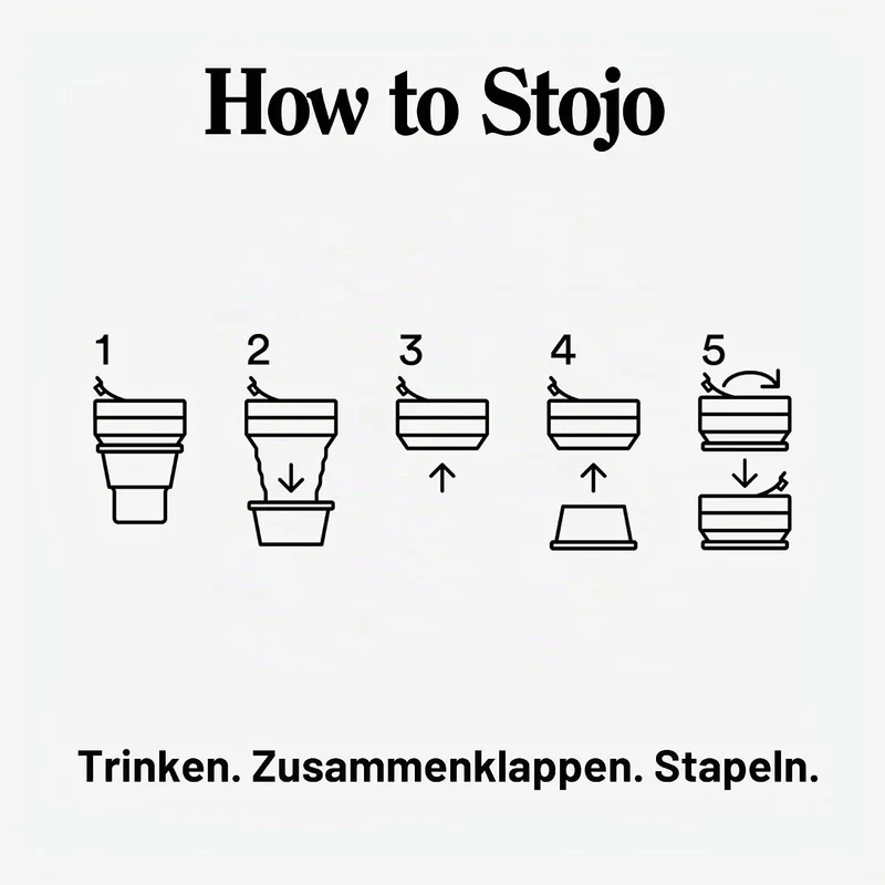Stojo Collapsible Pocket Cup, Silikon, grün, 5 x 13 cm, Grün