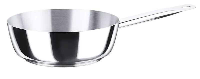 Edelstahl Sauteuse Ø 16-24 cm mit gerade auslaufendem Rand mit Rohrgriff