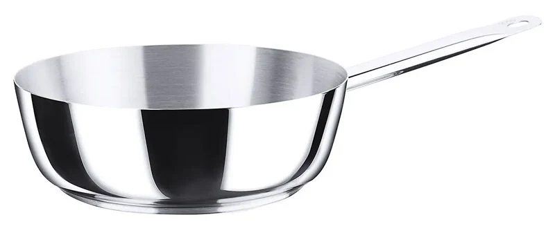 Edelstahl Sauteuse Ø 16-24 cm mit gerade auslaufendem Rand mit Rohrgriff