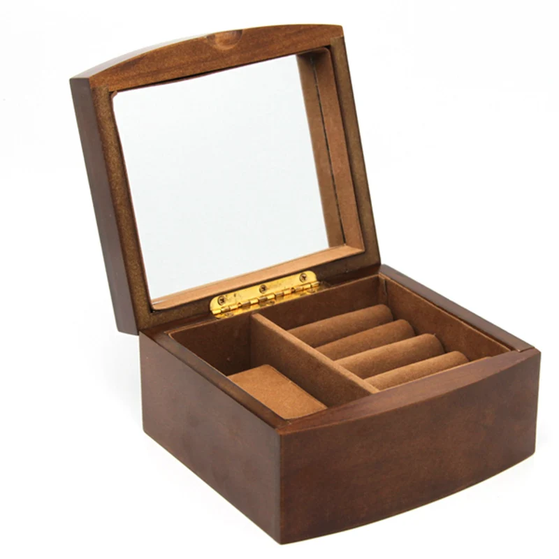 Jewelry box, wooden, brown, organizer, compartments, Queen Isabel