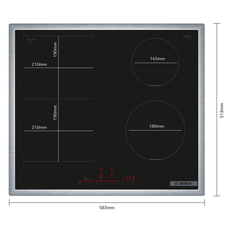 Bosch Serie 6 PVS645HB1E Induktionskochfeld integriert 60cm 4 Zonen Schwarz
