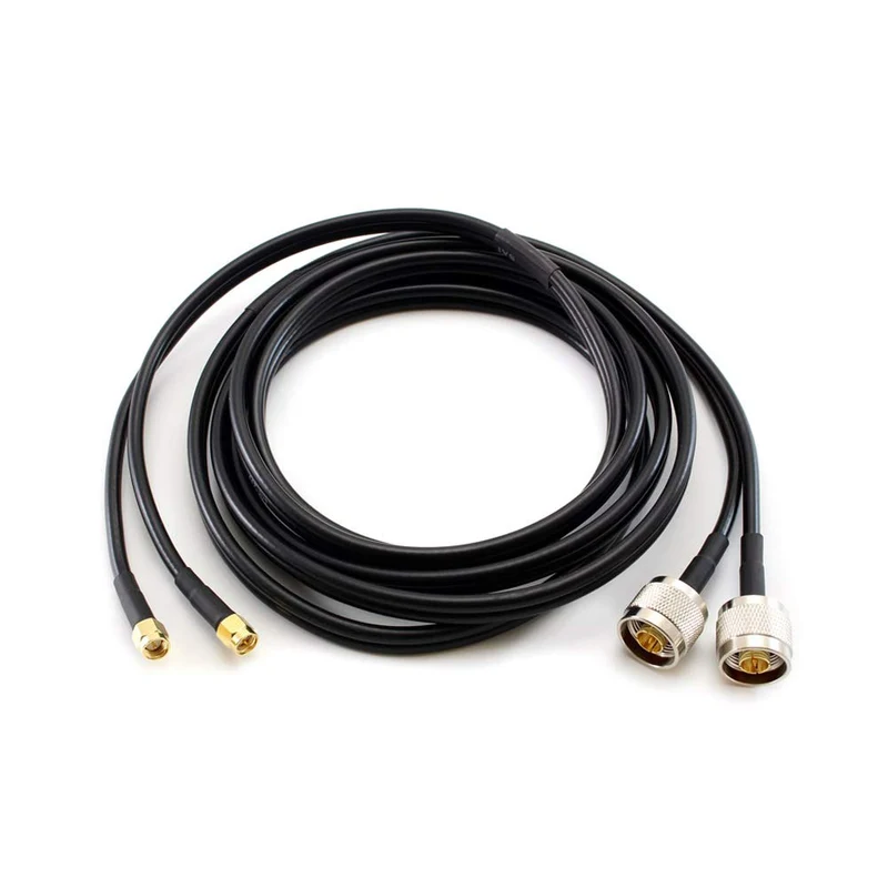 4G, LTE und 5G Koaxial- Twin Antennenkabel, N Stecker auf SMA Stecker (5m), 5m