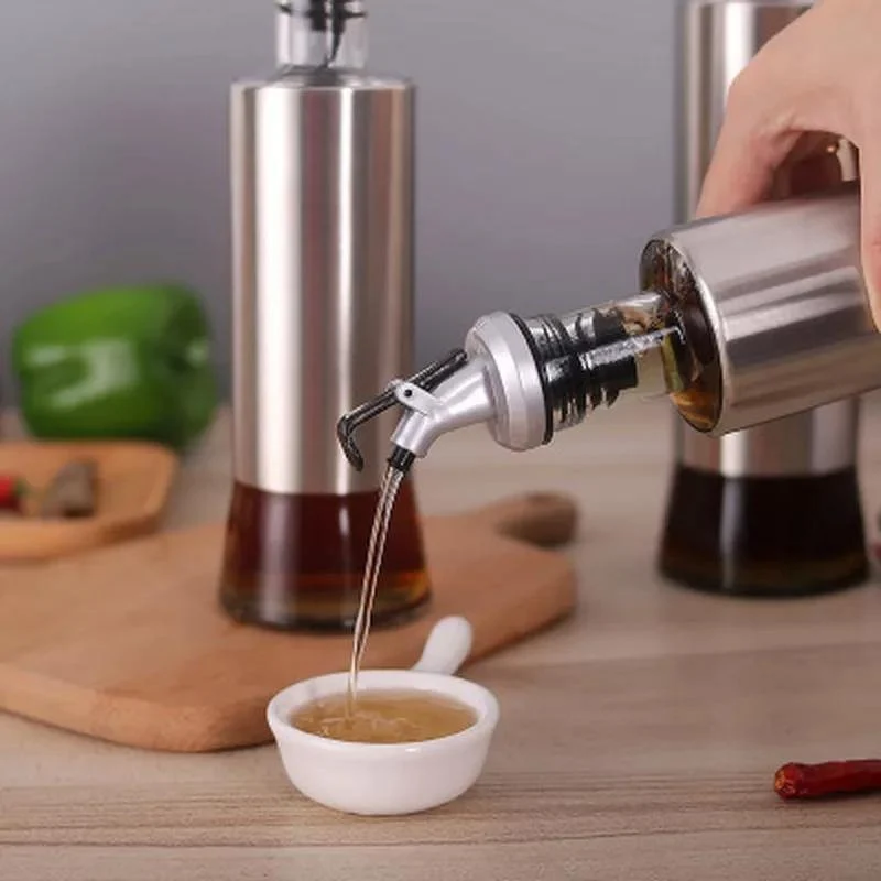 300ml Glass Oil Dispenser Bottle with Stainless Steel Pour Spout