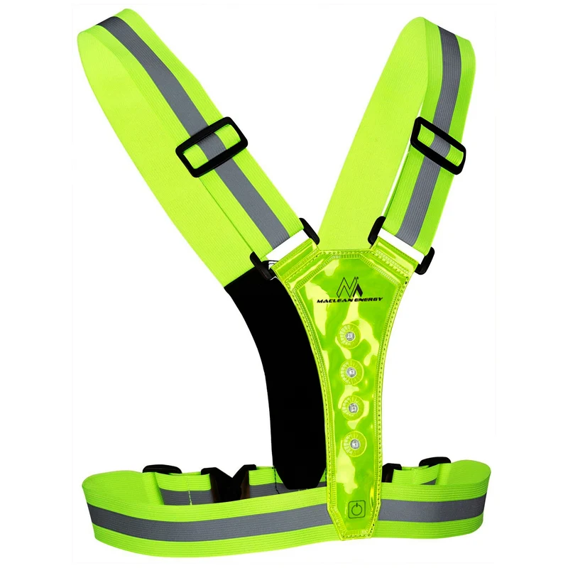 Maclean MCE425 High Visibility Vest Reflector LED 360 ° Waterproof Reflective Safety Reflective Stripes 2X 4 LED