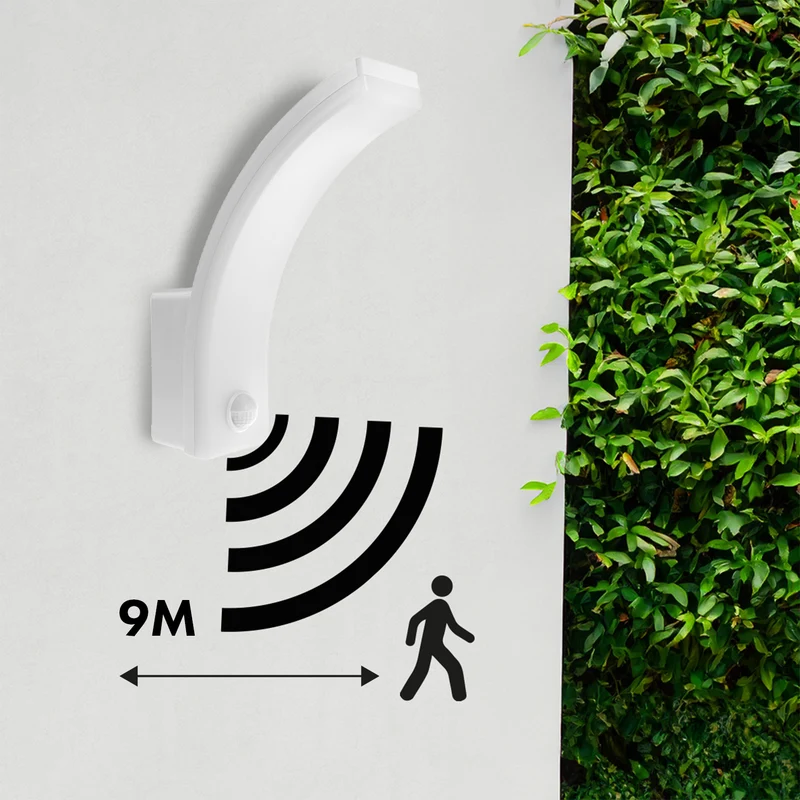 Maclean motion sensor LED lamp, PIR motion sensor, white, 20W, IP65, 2000lm, neutral white (4000K) MCE512 W, 2 pieces