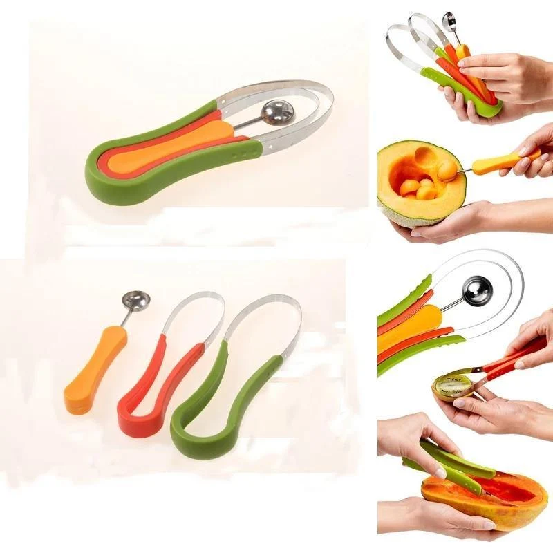 Fruit Carving Spoon 3 in 1 Slicer Scoop