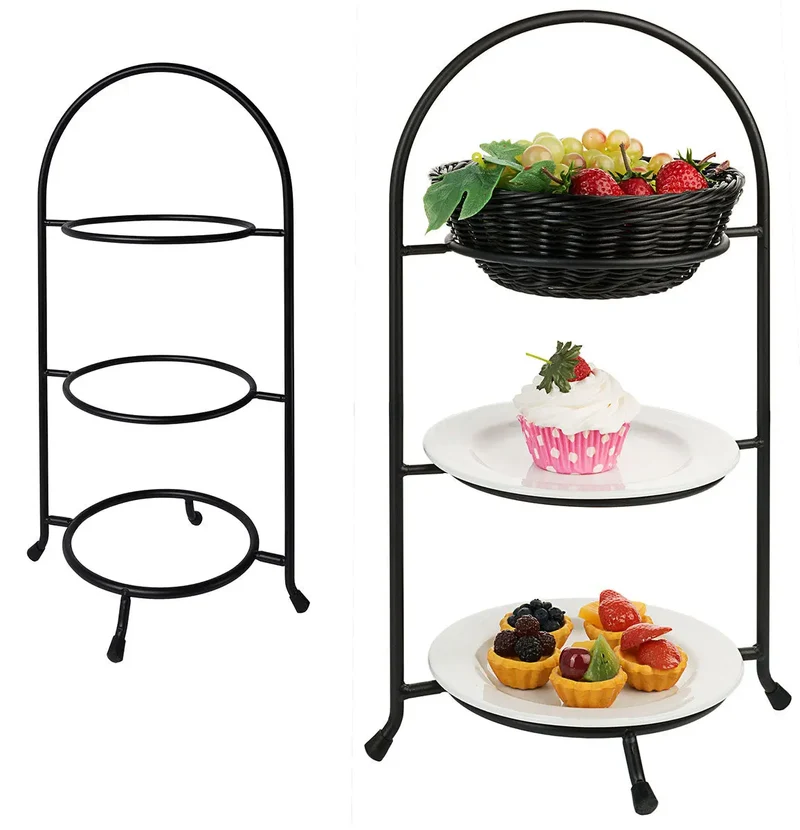 Telleretagere dreistufig schwarz für Teller 17,5-31 cm