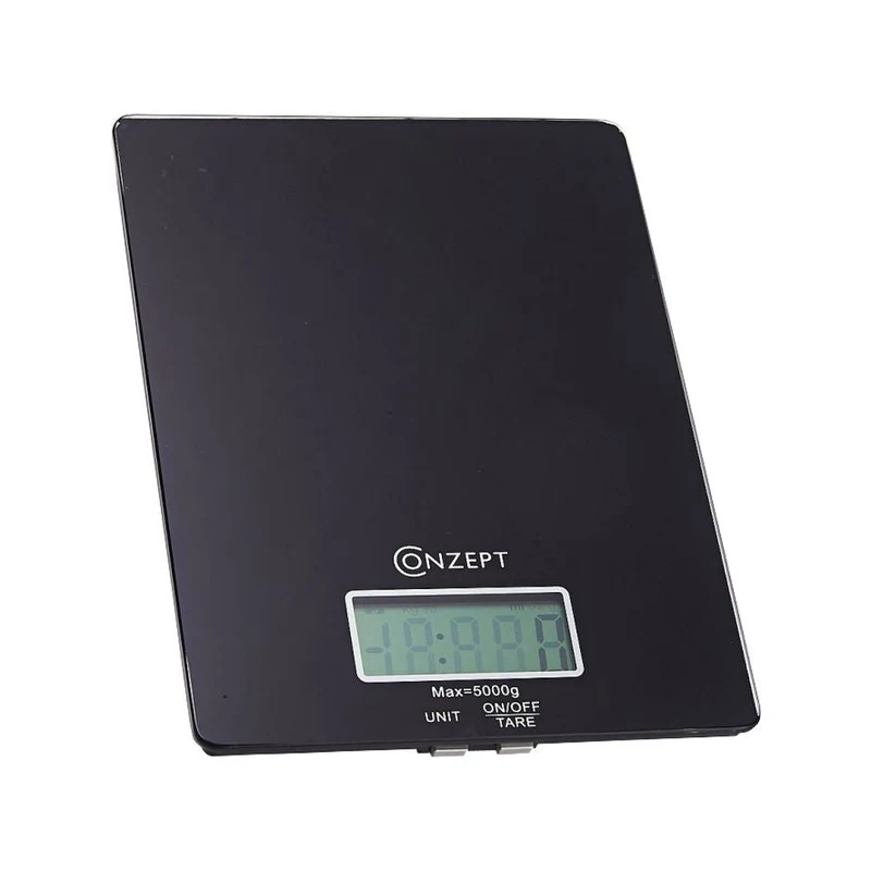 Conzept - Küchenwaage aus schwarzem Glas - 15 kg