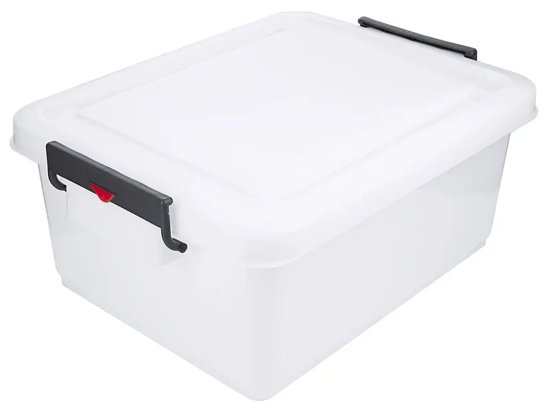 Transportbehälter 30 bis 60 Liter weiß lebensmittelgeeignet mit Klemmbügel-Deckel