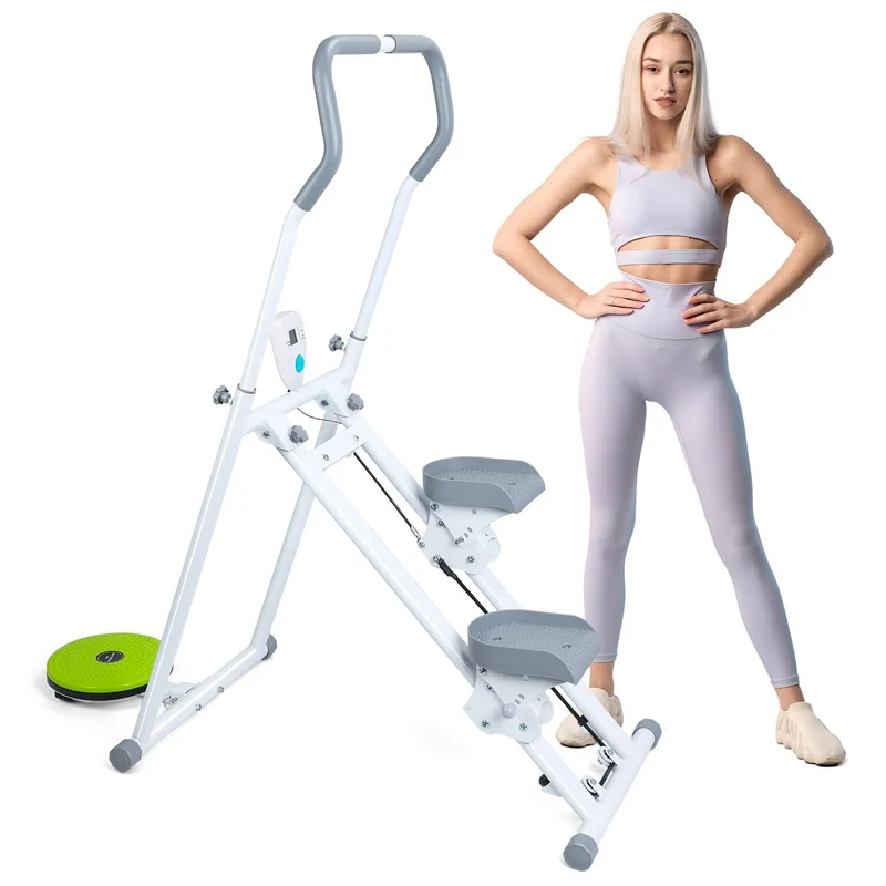 ohfruit [Neues Upgrade] Treppensteiger für Heim-Fitnessübungen – Faltbare StairMaster, vertikale Kle