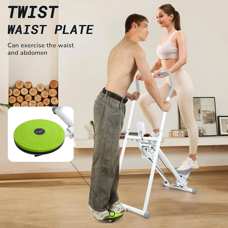 ohfruit [Neues Upgrade] Treppensteiger für Heim-Fitnessübungen – Faltbare StairMaster, vertikale Kle
