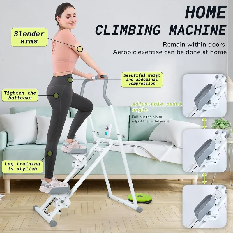 ohfruit [Neues Upgrade] Treppensteiger für Heim-Fitnessübungen – Faltbare StairMaster, vertikale Kle