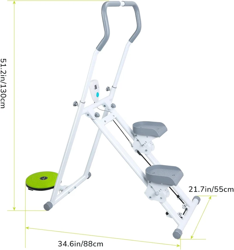 ohfruit [Neues Upgrade] Treppensteiger für Heim-Fitnessübungen – Faltbare StairMaster, vertikale Kle