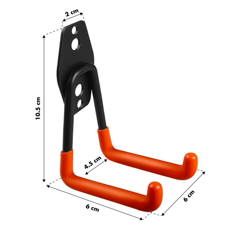 Maclean garage wall mount, for tires, gardening tools, ladder, hoses. steel, max load 70kg, MC-442, 2 pieces