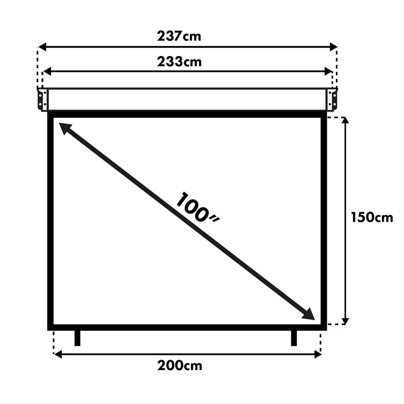 Wall Ceiling video Projector Screen 3D HD Cinema - 200x150 4: 3