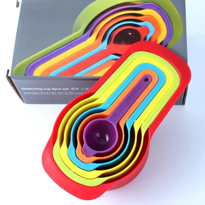 Measuring Cup Spoons Set 6 Pcs Plastic