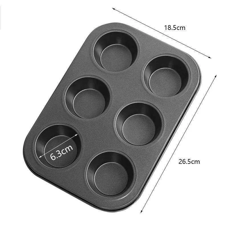 6 Cups Non Stick Cupcake Tray