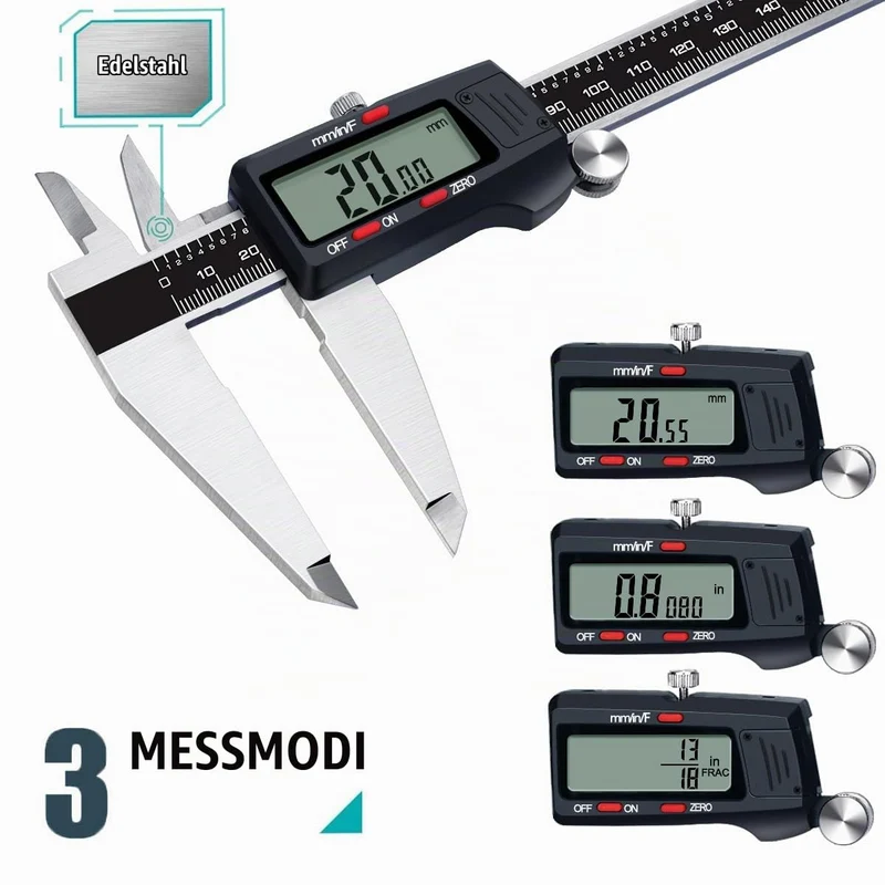 Kynup Digital Messschieber, 300mm/ 12-Zoll Digitale Schieblehre Edelstahl Messwerkzeug, Elektronisch