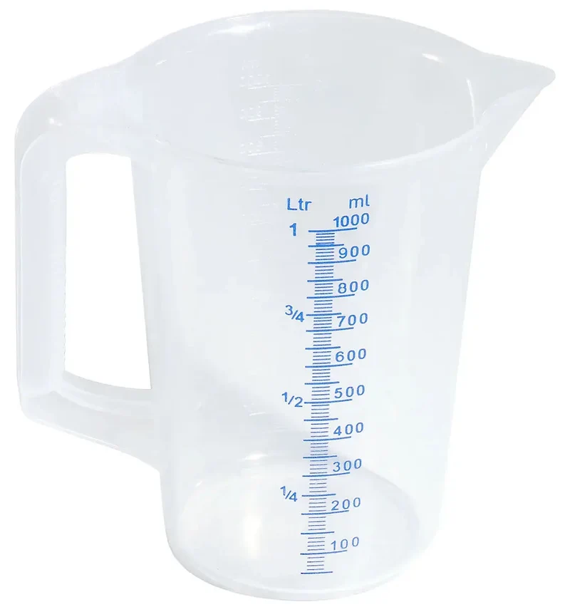 unzerbrechlich Messbecher transparent 0,25 bis 5 Liter mit Skala
