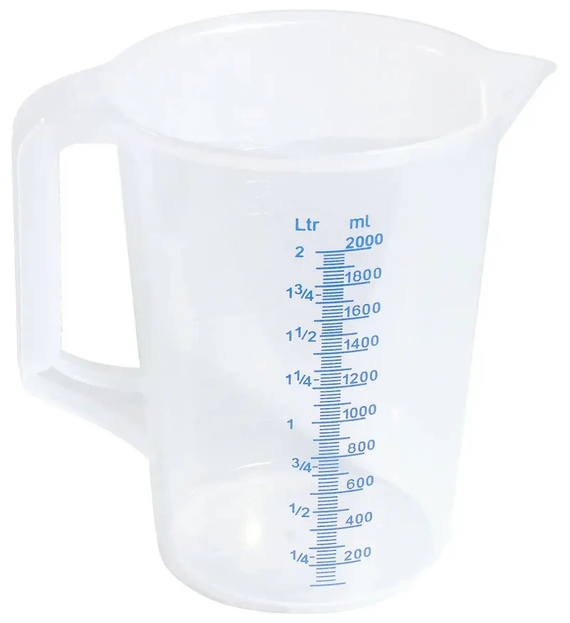 unzerbrechlich Messbecher transparent 0,25 bis 5 Liter mit Skala