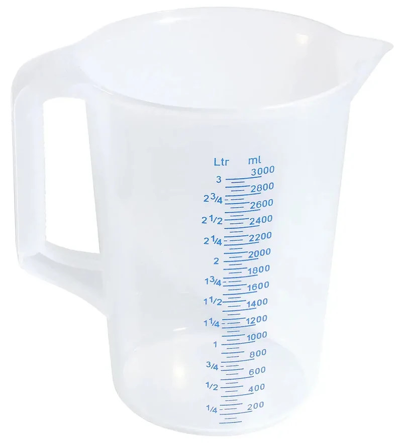 unzerbrechlich Messbecher transparent 0,25 bis 5 Liter mit Skala