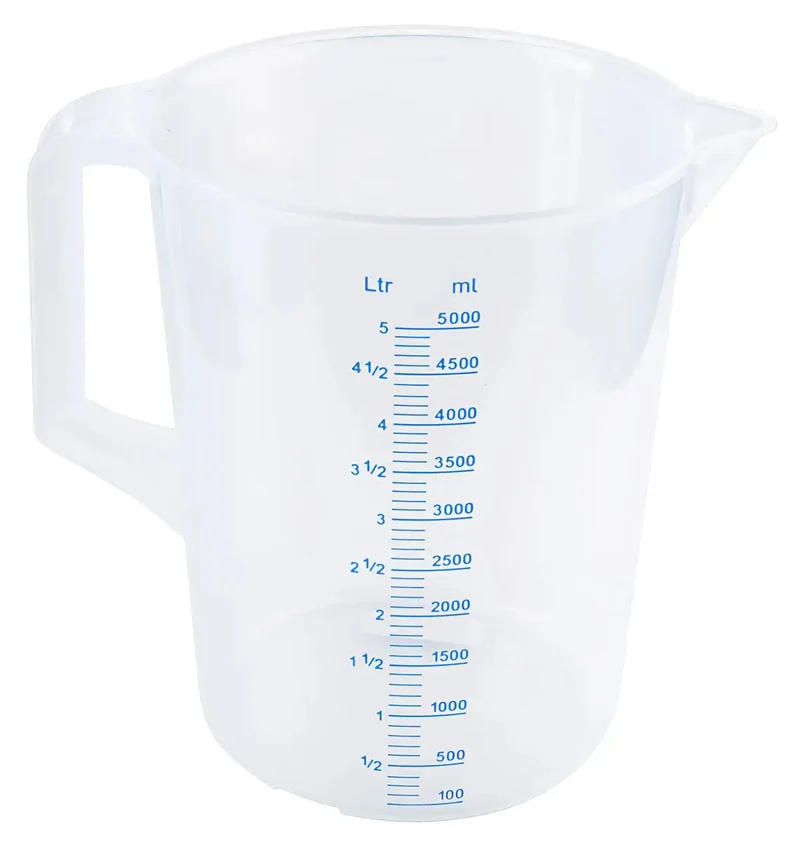unzerbrechlich Messbecher transparent 0,25 bis 5 Liter mit Skala