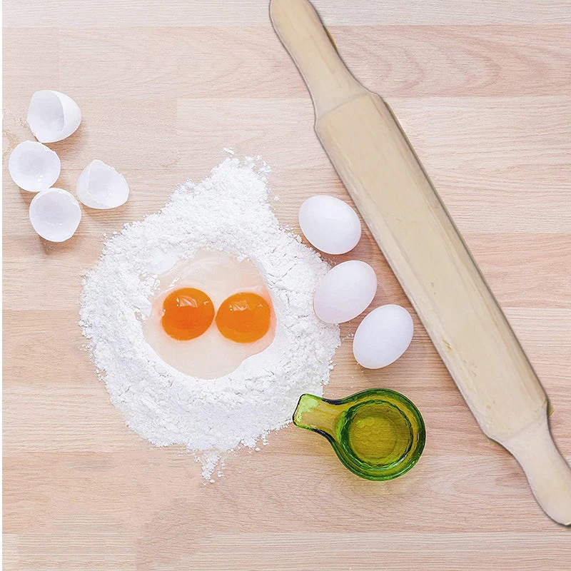 Handcrafted 15-inch Ergonomic Wooden Rolling Pin for Baking