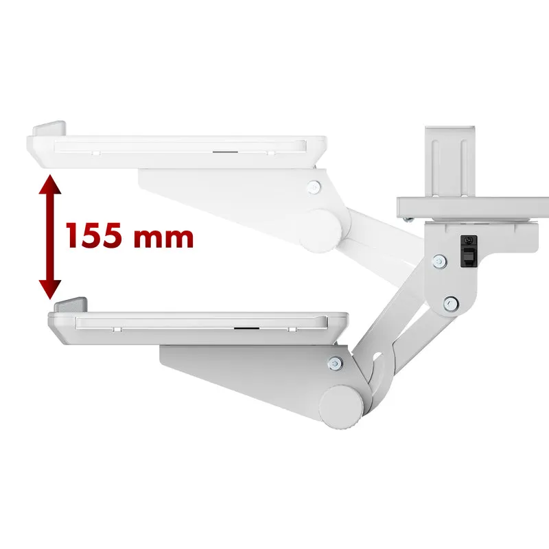 Maclean under-desk keyboard holder, adjustable, max. 5kg, white, MC-156 W