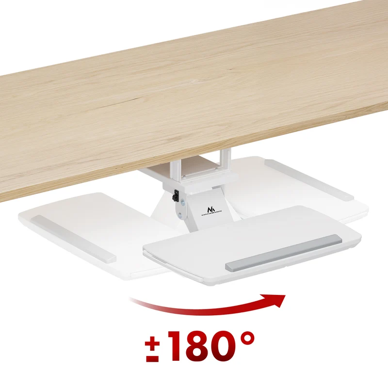 Maclean under-desk keyboard holder, adjustable, max. 5kg, white, MC-156 W
