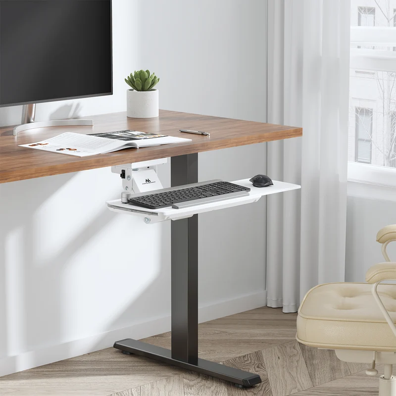 Maclean under-desk keyboard holder, adjustable, max. 5kg, white, MC-156 W
