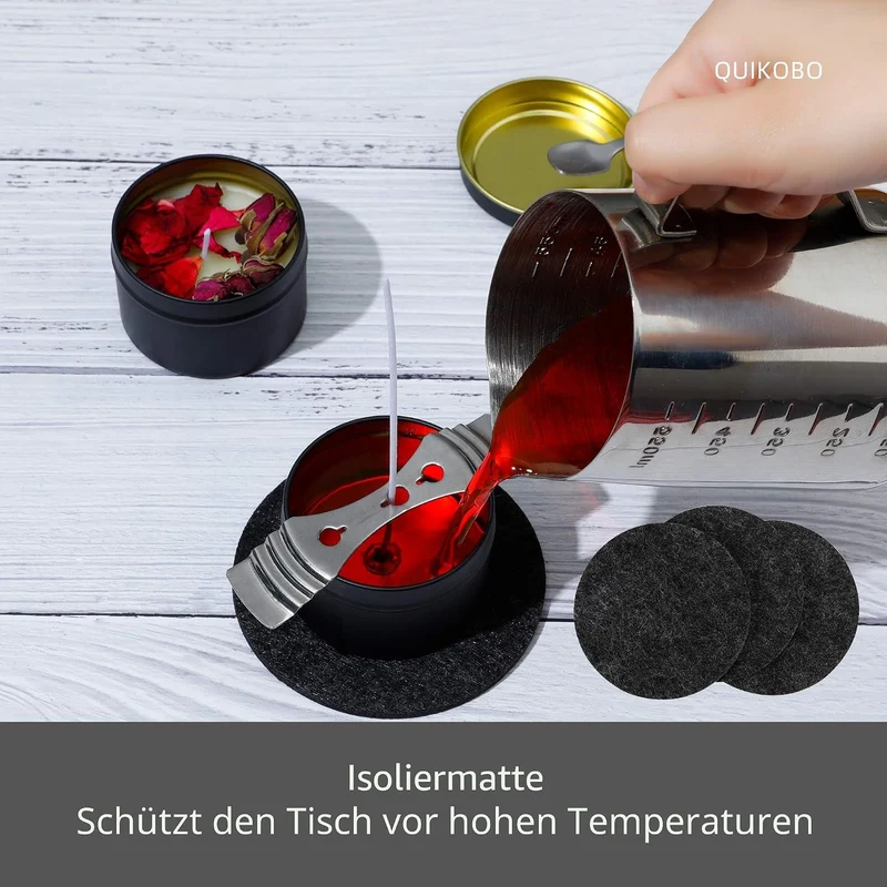 Kerzendose 24 Stück (Reines Schwarz), Kerzenbehälter, 240ml (8oz) Leere Kerzenbehälter für Kerzen Se