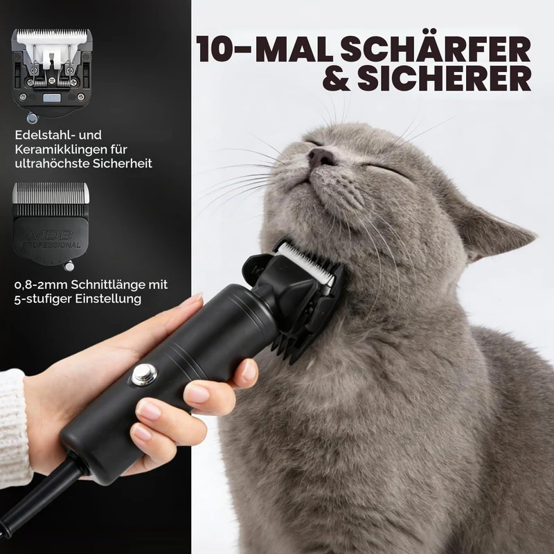 CGOLDENWALL 300W Hundeschermaschine Profi, 2000-6600U/min Stufenlose Geschw.,, Schwarz
