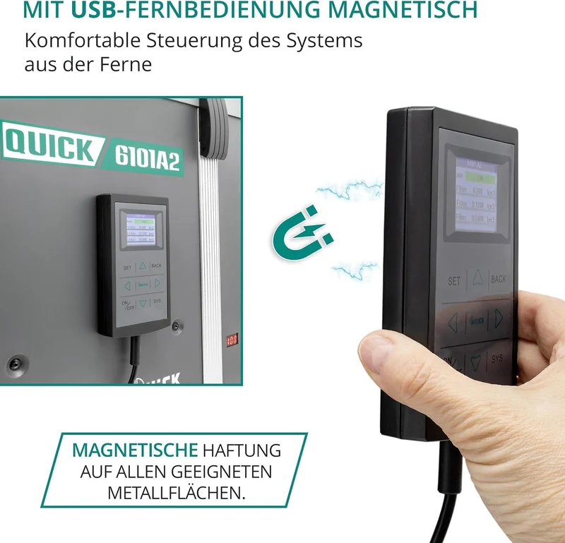 QUICK einarmiges Lötrauchfiltersystem 120W | 3-stufige Filtration mit Aktivkohle | 100 m³/h regelbar