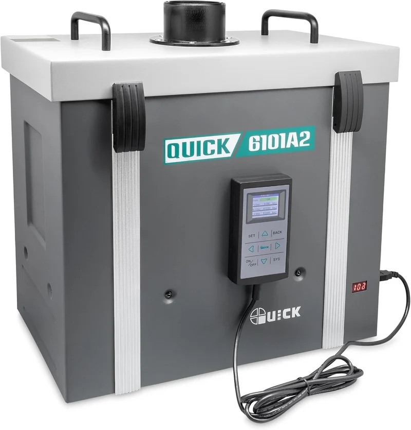 QUICK einarmiges Lötrauchfiltersystem 120W | 3-stufige Filtration mit Aktivkohle | 100 m³/h regelbar