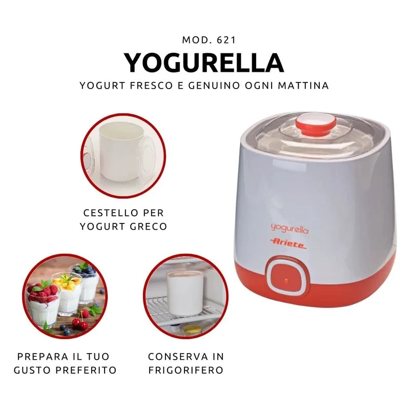 Yogurtera Yogurella para yogur clásico y griego de Ariete