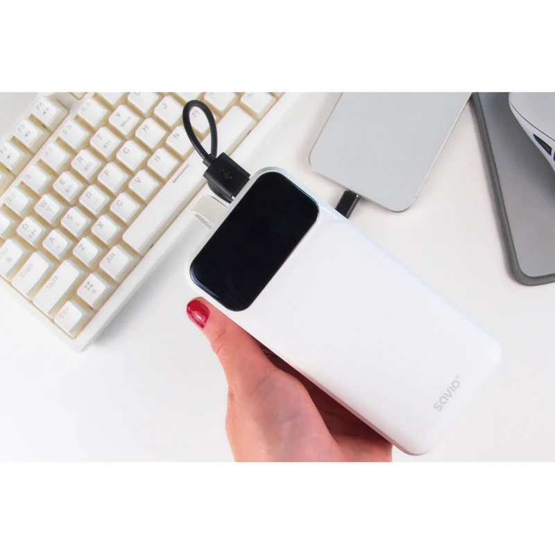 Powerbank SAVIO, 2 porty USB, 1 port USB-C, Quick Charge, Power Delivery, SAVBA-11