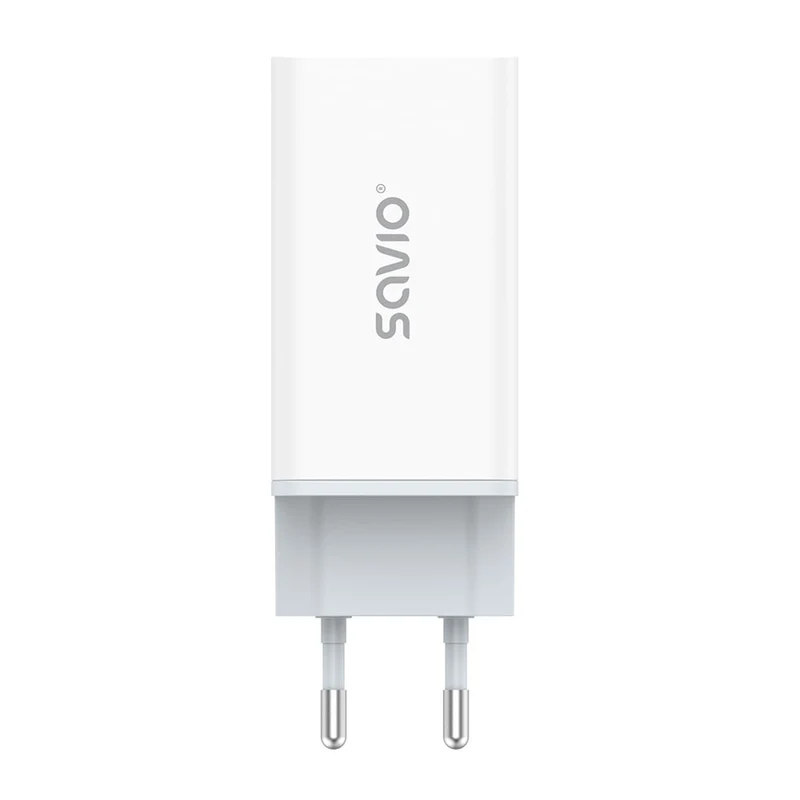 Savio Power Charger, 1x USB-A, 2x USB-C, GaN, 65W, white, SAVLA-07