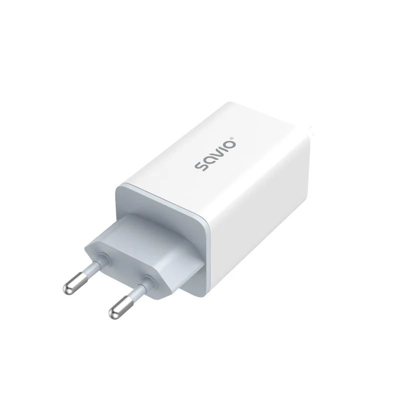 Savio Power Charger, 1x USB-A, 2x USB-C, GaN, 65W, white, SAVLA-07