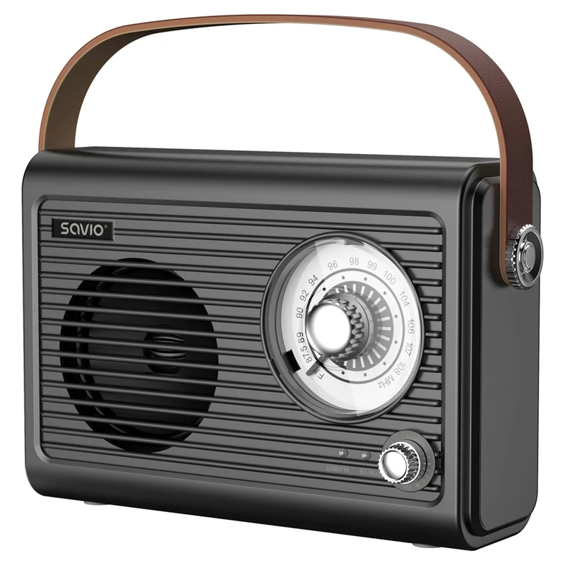 Savio portable FM radio, battery-powered, Bluetooth, AUX, SAVRS-01