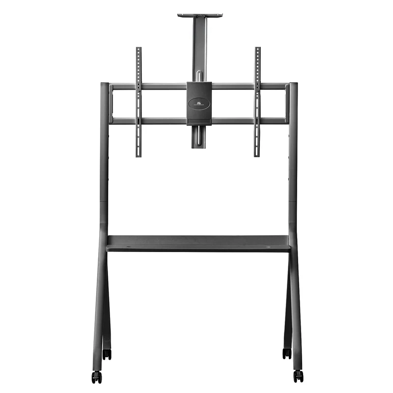 Maclean TV stand / cart, camera shelf, on casters, 55-100", max load 120kg/10kg shelf, max. VESA 900x600, black, MC-114 B