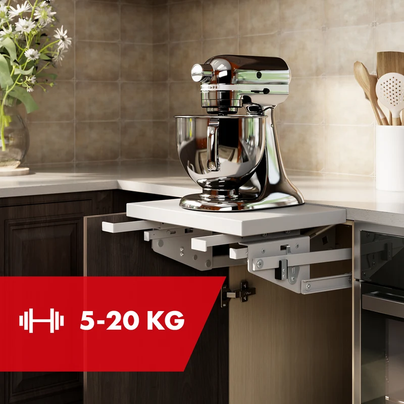 Maclean MC-497 Elevator, built-in extendable kitchen shelf 5-20kg. 820x168x106mm