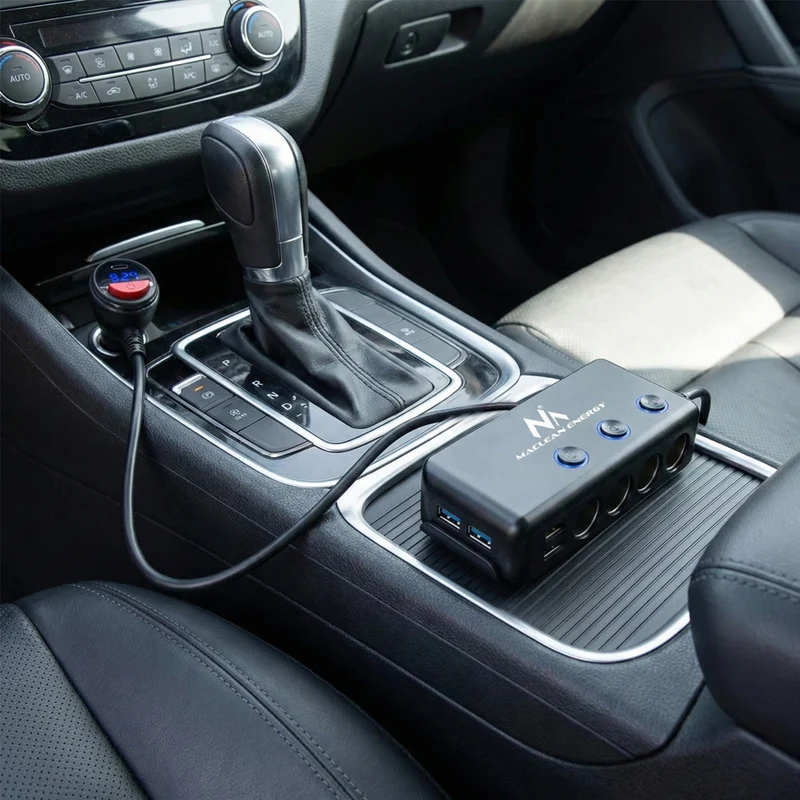 Maclean MCE218 USB Car Charger - 3 Car Sockets 1xQuick Charge 3.0, 3xUSB 6.8A, 1x Power Delivery 18W, Max 120W